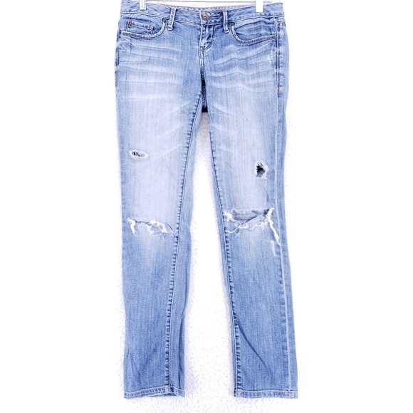 Converse The Skinny Vintage Distressed Jeans Women Size 6 Low Rise Denim Pants - Picture 1 of 11